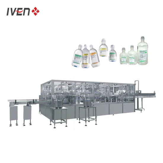 Ligne de production automatique de bouteilles en plastique de fluides IV de machine de remplissage et de scellage de lavage de bouteilles PP